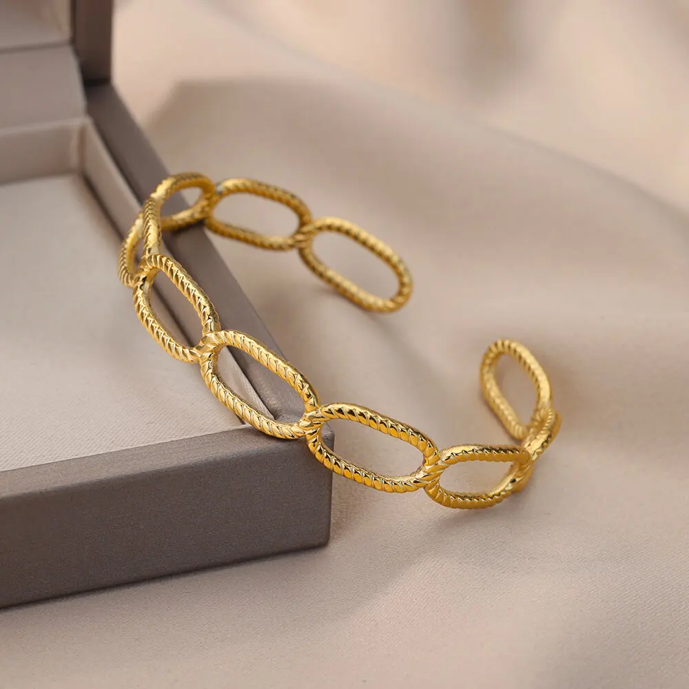 Vintage Snake Bangle Bracelet For Women Stainless Steel Snake Opening Bangle Animal Aesthetic Fashion Jewelry pulseras mujer