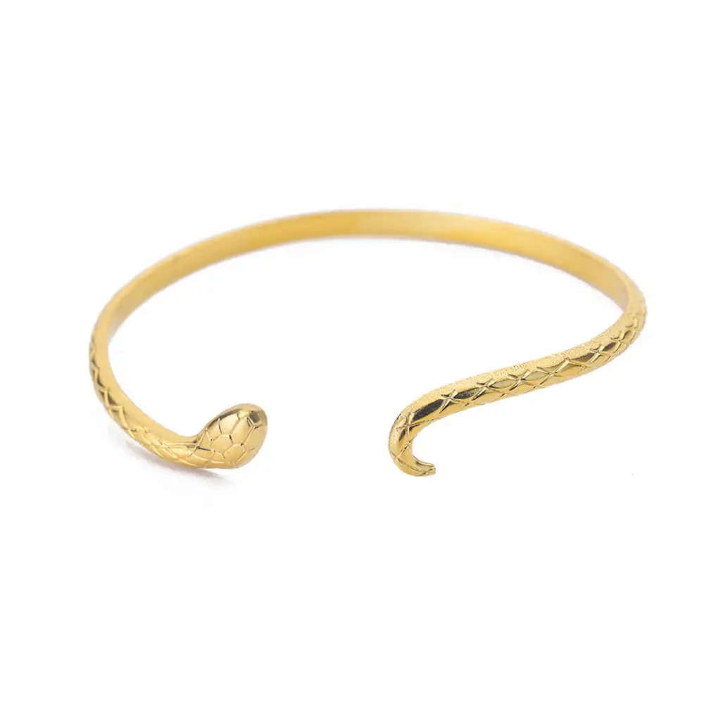 Vintage Snake Bangle Bracelet For Women Stainless Steel Snake Opening Bangle Animal Aesthetic Fashion Jewelry pulseras mujer