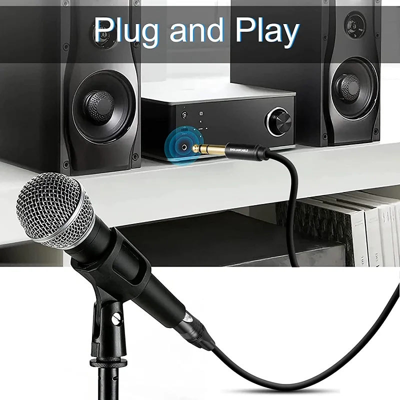 SHULIANCABLE 1/4-Inch TRS Jack, Symmetrical with XLR Female Microphone Cable, Suitable for Microphones, Active Speakers, DJ Setc