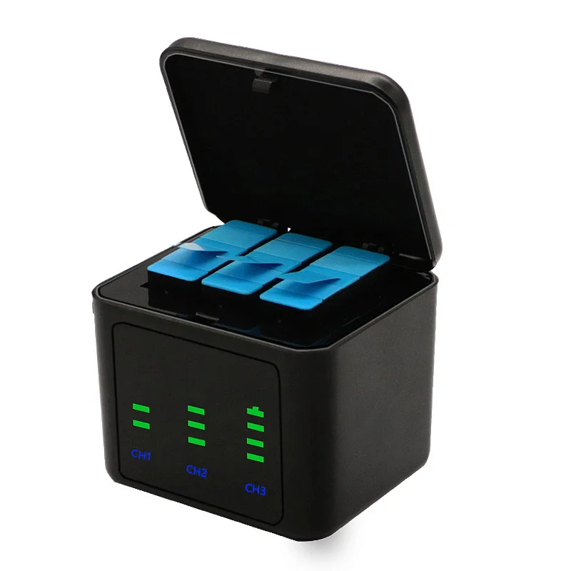 2800mAh Battery For GoPro Hero 10 11 2800 mAh Battery 3 Ways Fast Charger Box TF Card Storage For GoPro Hero 9 Accessories