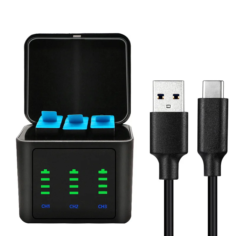 2800mAh Battery For GoPro Hero 10 11 2800 mAh Battery 3 Ways Fast Charger Box TF Card Storage For GoPro Hero 9 Accessories