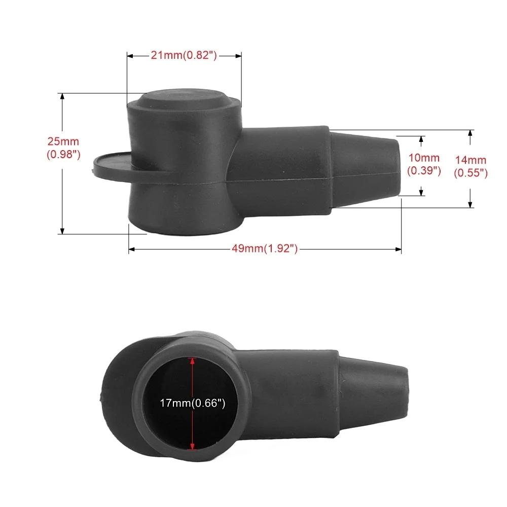 10/6 PCS Positive Negative Battery Terminal Covers Car Battery Insulation Protective Cable Lug Protector Caps Silicone Rubber