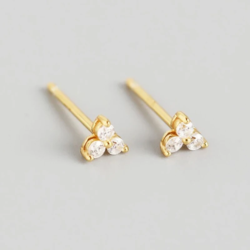 New Stainless Steel Gold Color Cubic Zirconia Minimal Hoop Earrings For Women Small Round Cartilage Earring Piercing Jewelry