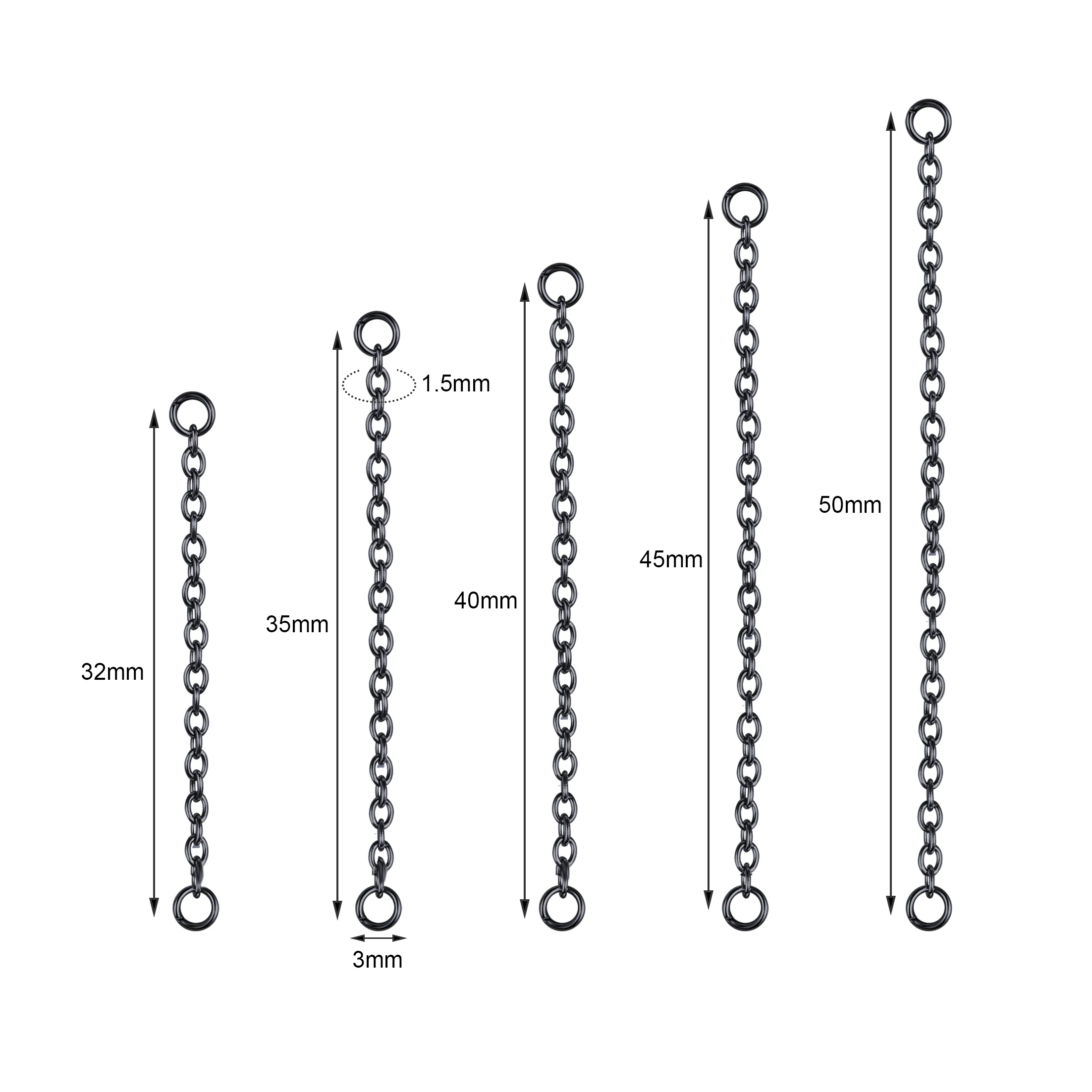 AOEDEJ 1PC Black Plate Nose Chains Decorate Stainless Steel Nostril Chain Helix Tragus Piercings Tassel Body Piercing Jewelry