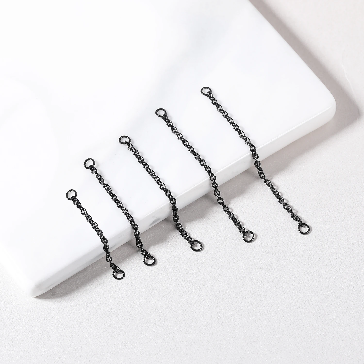 AOEDEJ 1PC Black Plate Nose Chains Decorate Stainless Steel Nostril Chain Helix Tragus Piercings Tassel Body Piercing Jewelry