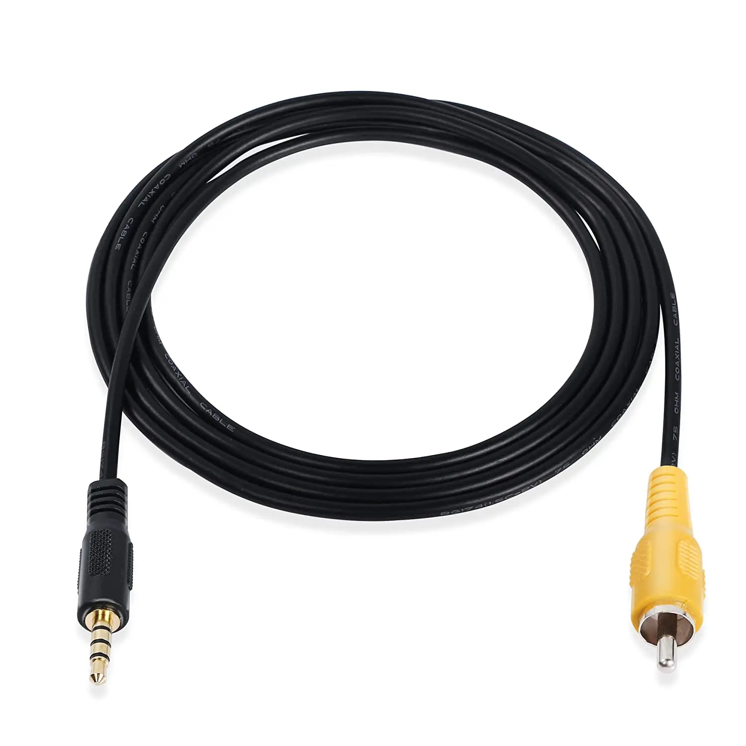 1pc 3.5mm TRRS 4 Pole Male to RCA Male Video AUX Adapter Cable for GPS Car DVR Carcorder Surveillance Camera Equipment(1.5M)