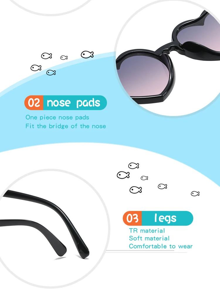 Baby Girls Cute Solid Color Heart Shape Outdoor Sun Protection Sunglasses Children Lovely Acrylic UV400 Sunglasses Kids Glasses