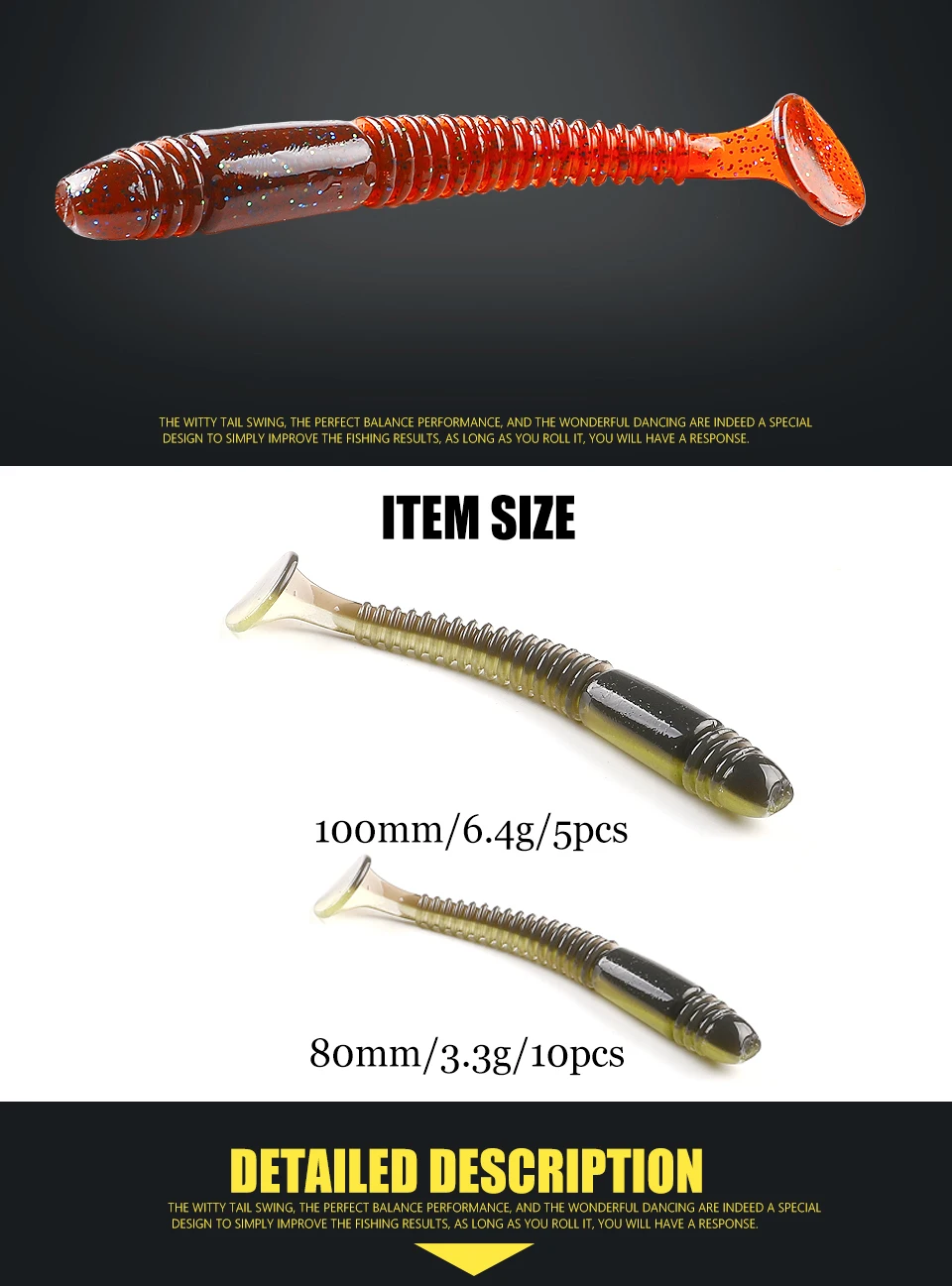 Supercontinent Swing Impact Ring Shad Fishing Lure Soft 8cm/10cm Baits Swimbait Jigging Lure Artificial Baits