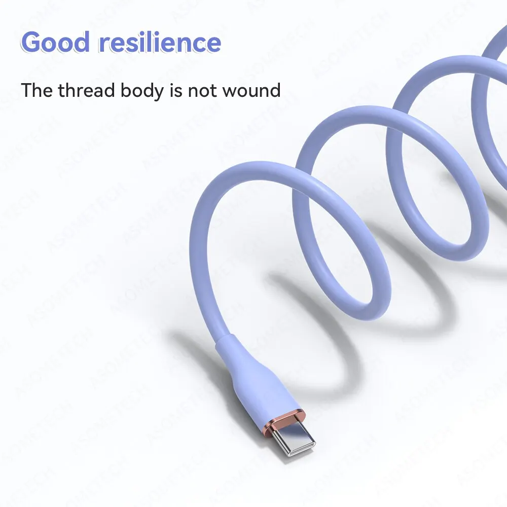 ASOMETECH 2M 60W Fast USB C Cable Type C Cable Fast Charging Data Cord Charger USB Cable C For Samsung S21 S20 A51 Xiaomi Mi 10