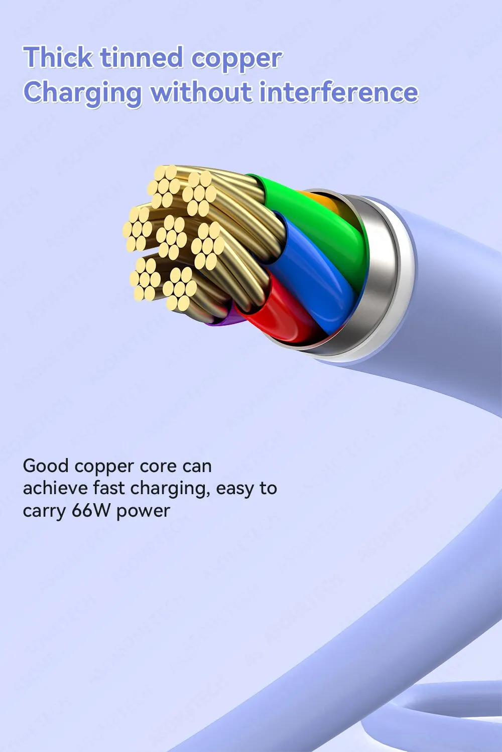 ASOMETECH 2M 60W Fast USB C Cable Type C Cable Fast Charging Data Cord Charger USB Cable C For Samsung S21 S20 A51 Xiaomi Mi 10