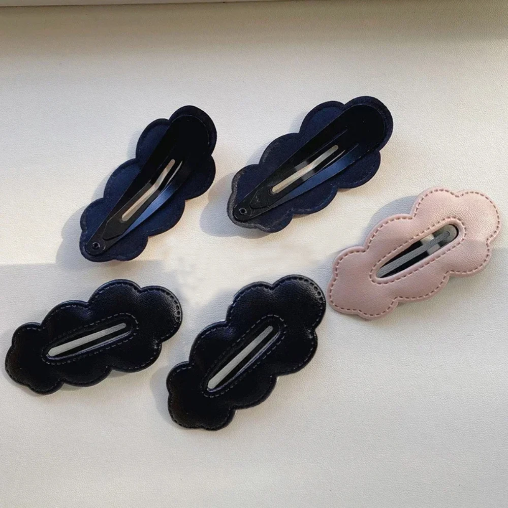 2pc Wholesale Retro Cute PU Korean Hair Side Clips BB Hairpin for Women Girls Child Headband Hair Accessories Headwear Ornament
