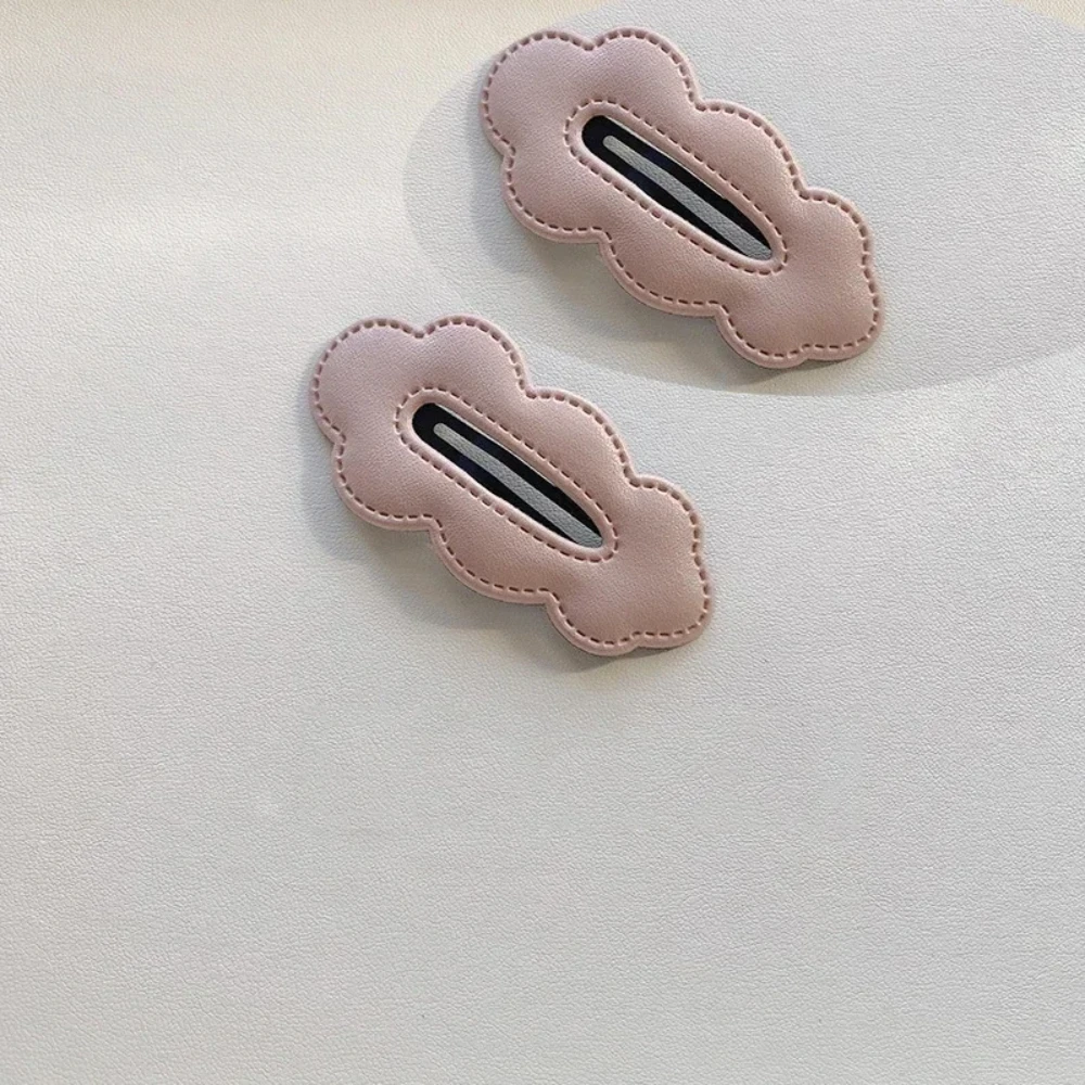 2pc Wholesale Retro Cute PU Korean Hair Side Clips BB Hairpin for Women Girls Child Headband Hair Accessories Headwear Ornament