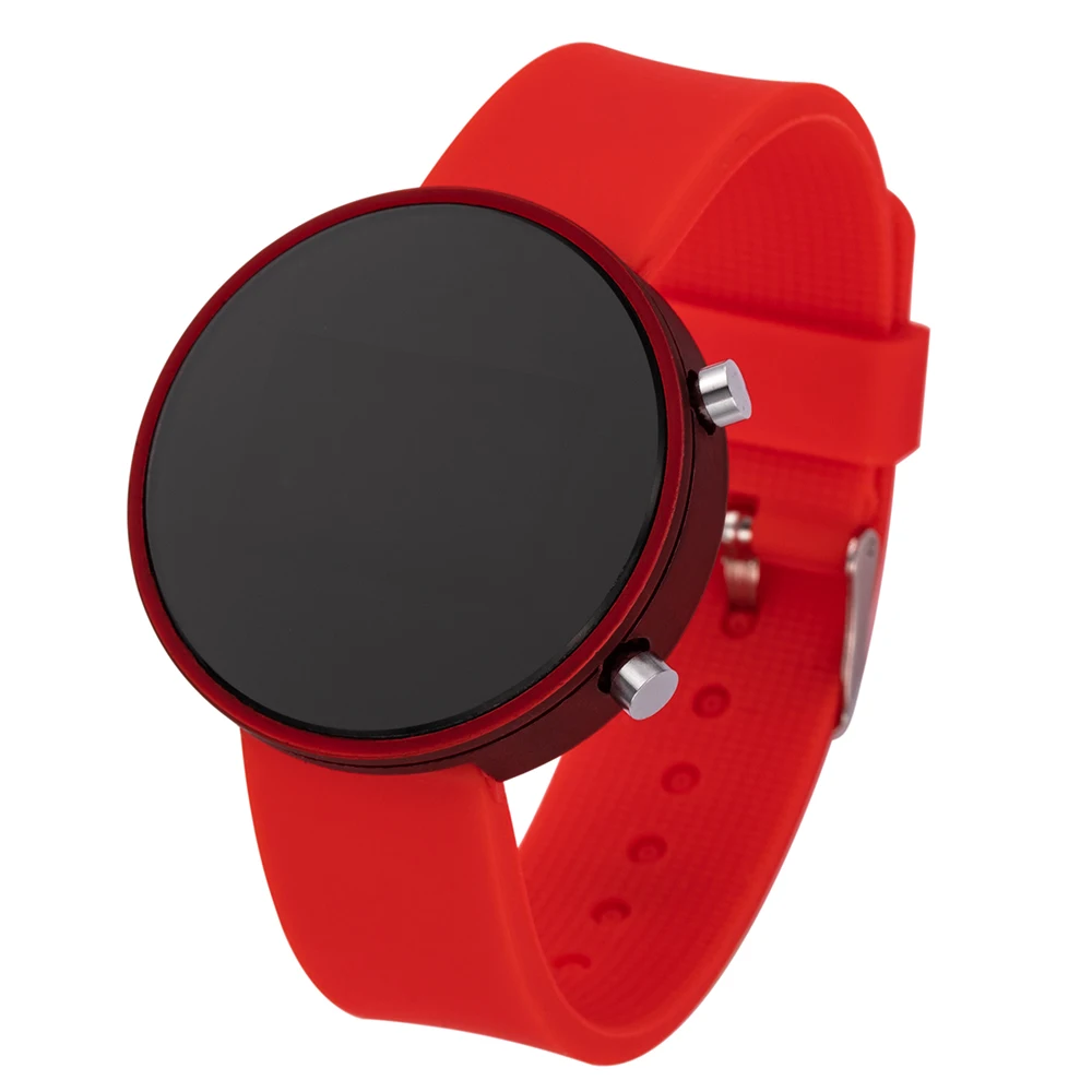 Women Digital Watch Silicone Girl Watch Personality Round Electronic Clock Waterproof Travel Outdoor Sports Digital Wristband