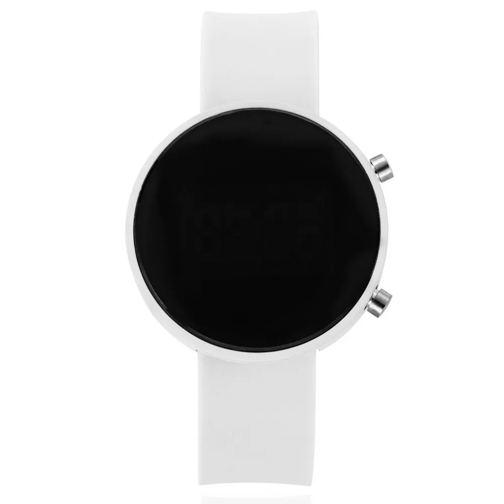 Women Digital Watch Silicone Girl Watch Personality Round Electronic Clock Waterproof Travel Outdoor Sports Digital Wristband