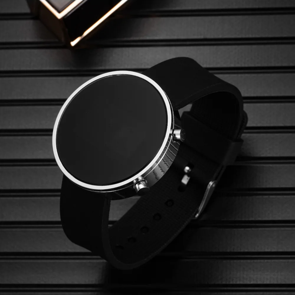 Women Digital Watch Silicone Girl Watch Personality Round Electronic Clock Waterproof Travel Outdoor Sports Digital Wristband
