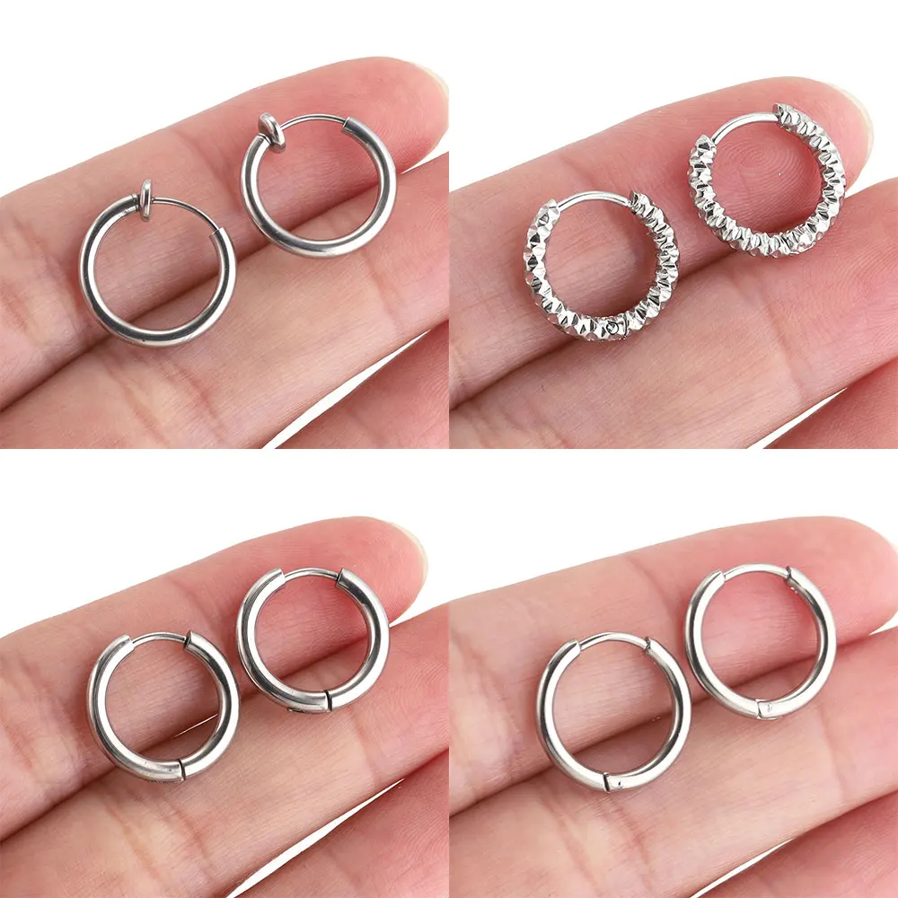 6pcs Stainless Steel Huggie Earring Hoop For Women Jewelry Set for Hypoallergenic Korean Earrings Female Jewelry Accessories
