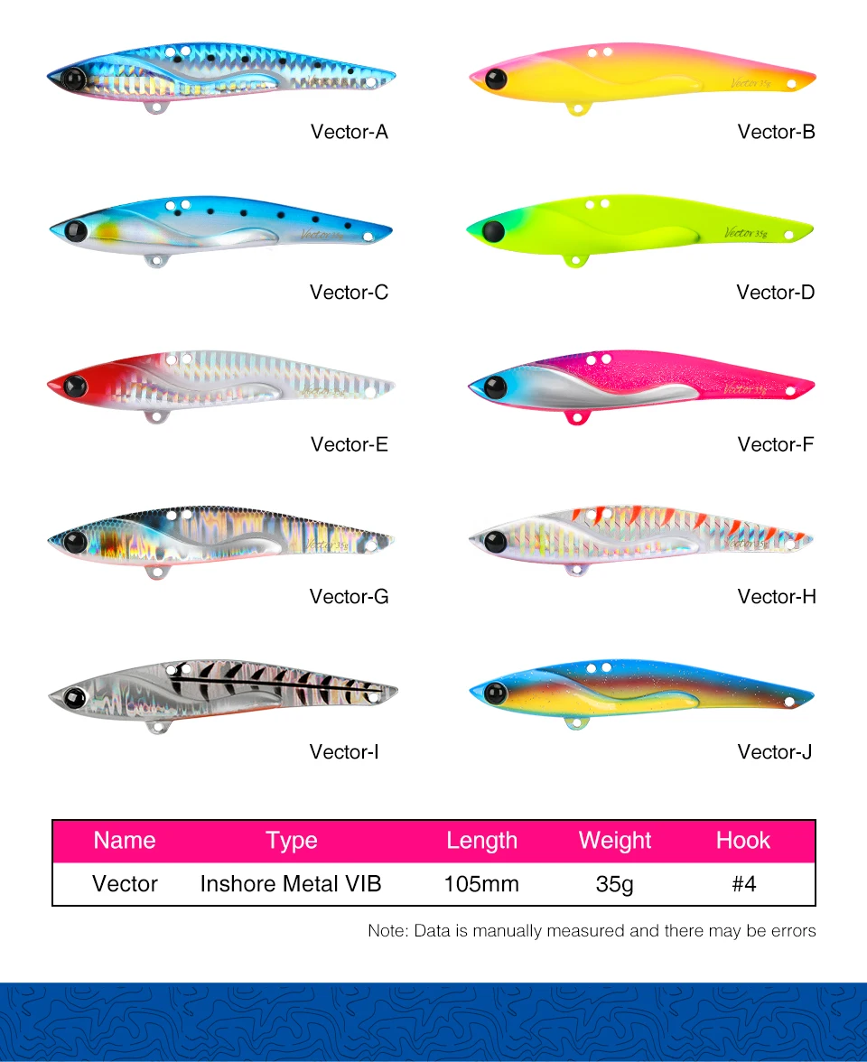 TSURINOYA 35g Teppan VIB Fishing Lure VECTOR DW38-C 105mm Vibration Shore Fishing Long Casting Metal Hard Bait Seabass Flounder
