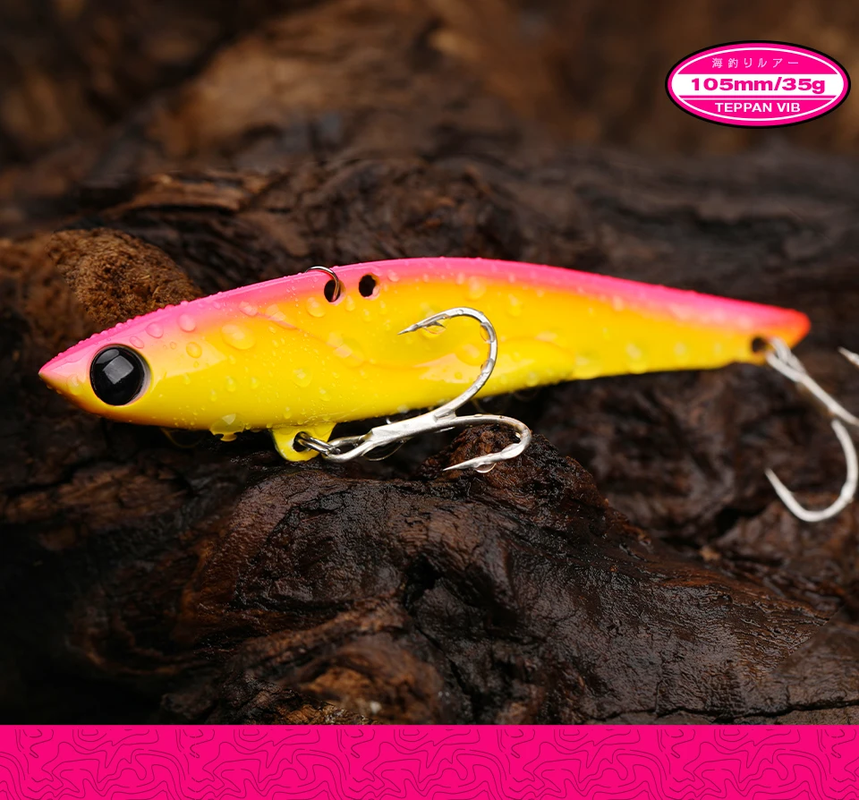 TSURINOYA 35g Teppan VIB Fishing Lure VECTOR DW38-C 105mm Vibration Shore Fishing Long Casting Metal Hard Bait Seabass Flounder