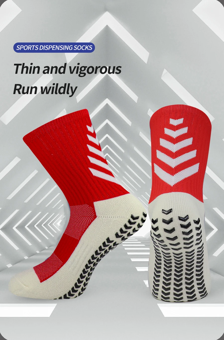 Football Socks Men Athletic Non Slip Soccer Socks Cushioned Breathable For Running Yoga Basketball Hiking Sports Grip Socks