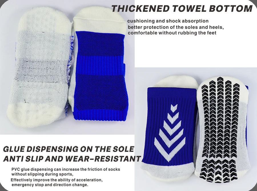 Football Socks Men Athletic Non Slip Soccer Socks Cushioned Breathable For Running Yoga Basketball Hiking Sports Grip Socks