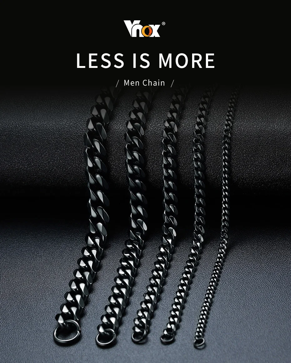 Vnox Mens Simple 3-11mm Stainless Steel Curb Cuban Link Chain Bracelets for Women Unisex Wrist Jewelry Gifts
