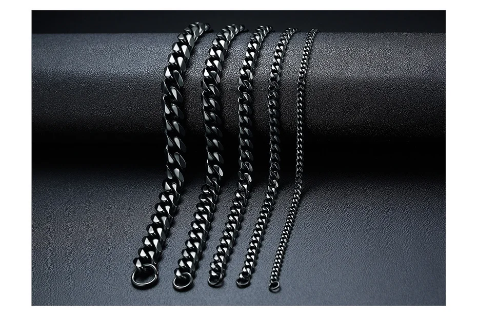 Vnox Mens Simple 3-11mm Stainless Steel Curb Cuban Link Chain Bracelets for Women Unisex Wrist Jewelry Gifts