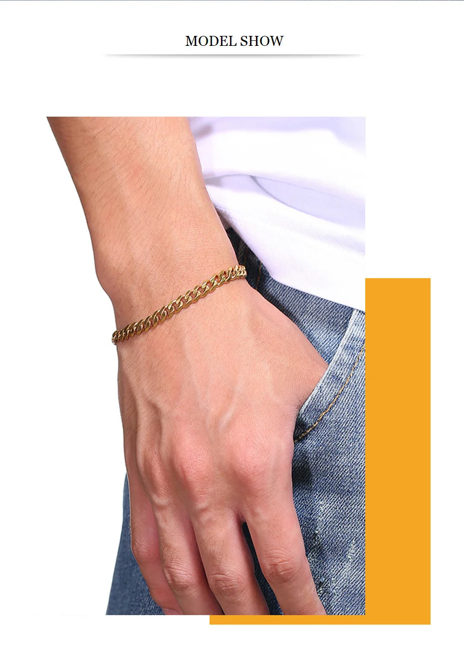 Vnox Mens Simple 3-11mm Stainless Steel Curb Cuban Link Chain Bracelets for Women Unisex Wrist Jewelry Gifts