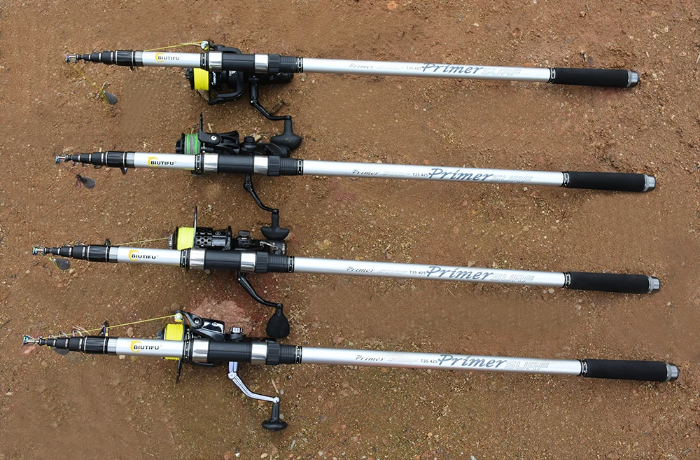 BIUTIFU Surf Rod 5.3/5.0/4.5/4.2/3.9m Telescopic Fishing Travel Spinning Power 60-200g Throw Surfcasting Shore Casting Pole