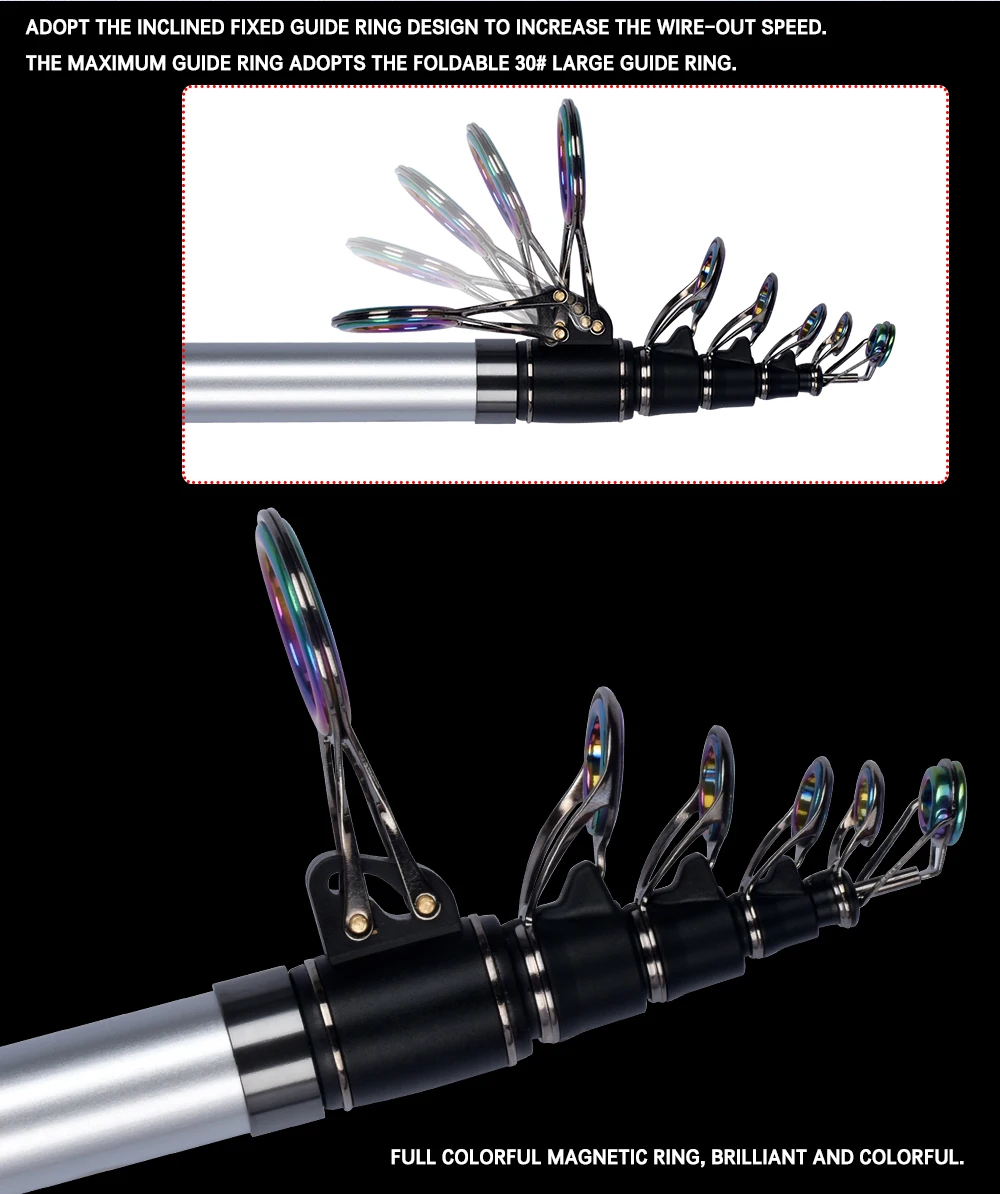 BIUTIFU Surf Rod 5.3/5.0/4.5/4.2/3.9m Telescopic Fishing Travel Spinning Power 60-200g Throw Surfcasting Shore Casting Pole