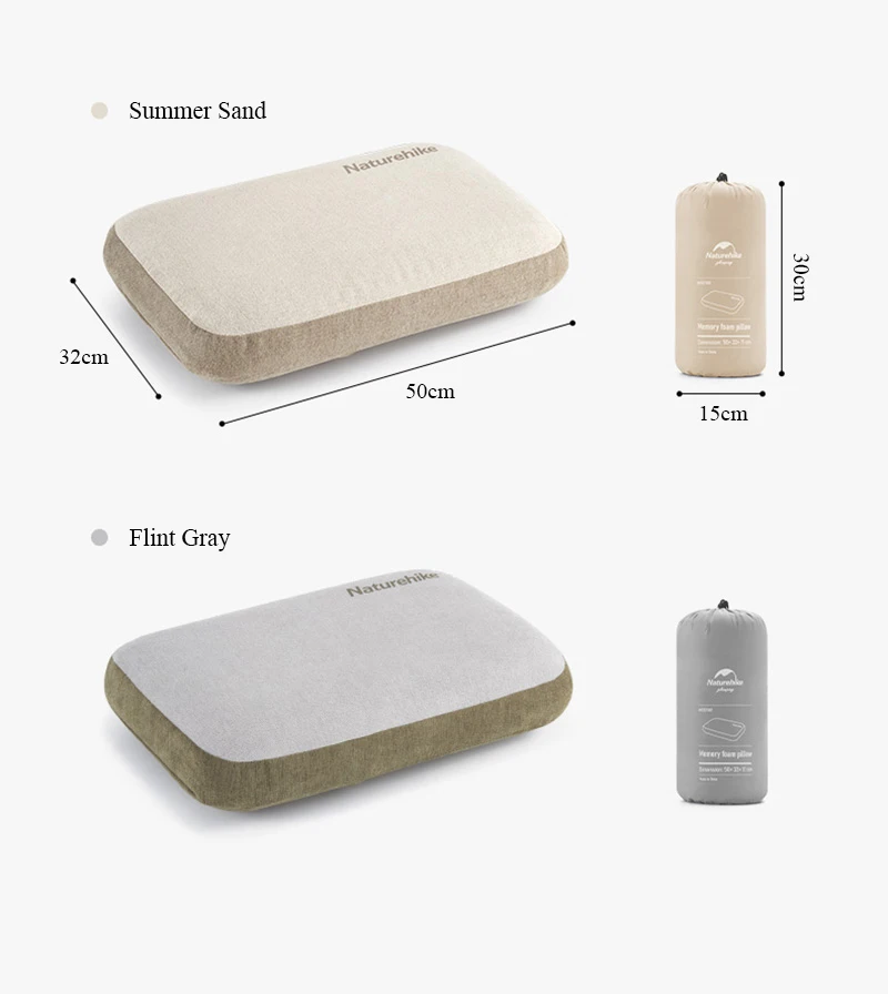 Naturehike New Memory Foam Comfort Square Pillow Portable Outdoor Camping Travel Pillow Camping Nap Pillow Easy Storage Pillow