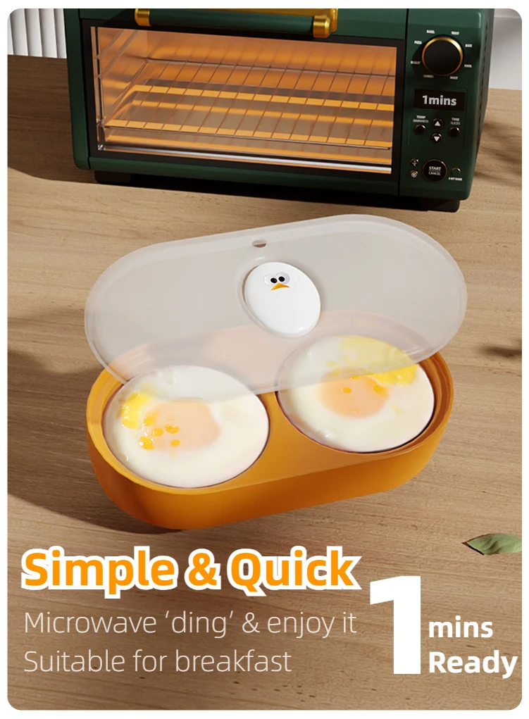 Joie Egg Poacher Double Microwave Egg Poacher Egg Cooker Fried Egg Box Breakfast Steamed Egg Box Egg Tools Kitchen Tool Eggy