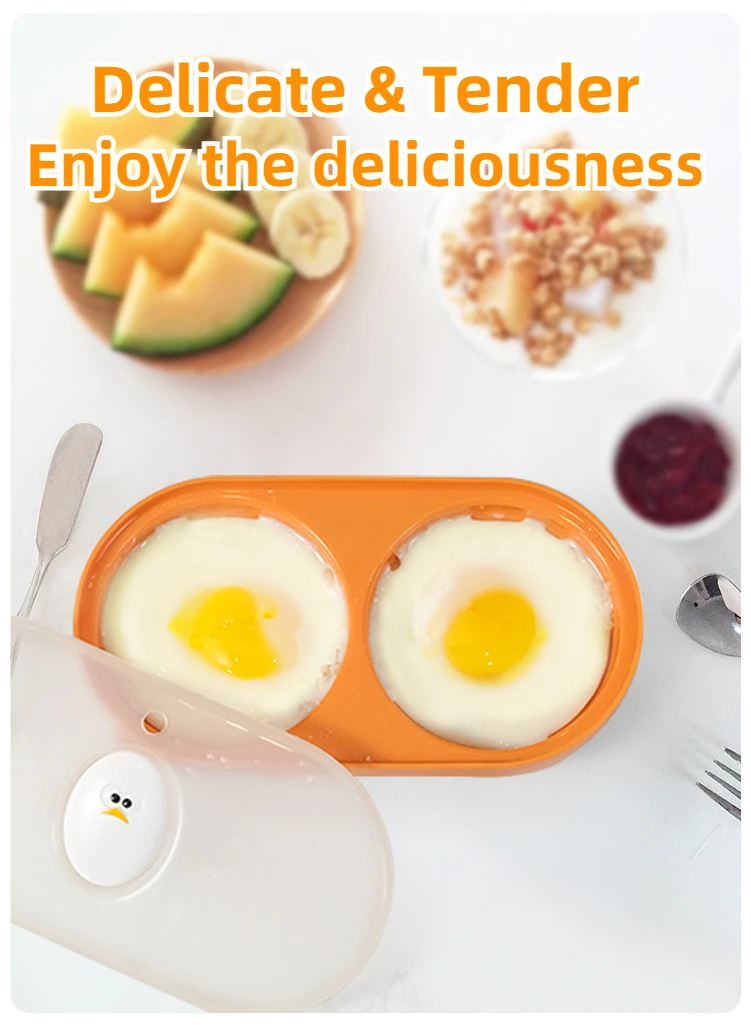 Joie Egg Poacher Double Microwave Egg Poacher Egg Cooker Fried Egg Box Breakfast Steamed Egg Box Egg Tools Kitchen Tool Eggy