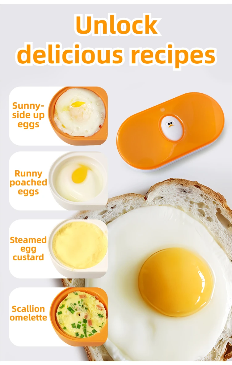 Joie Egg Poacher Double Microwave Egg Poacher Egg Cooker Fried Egg Box Breakfast Steamed Egg Box Egg Tools Kitchen Tool Eggy
