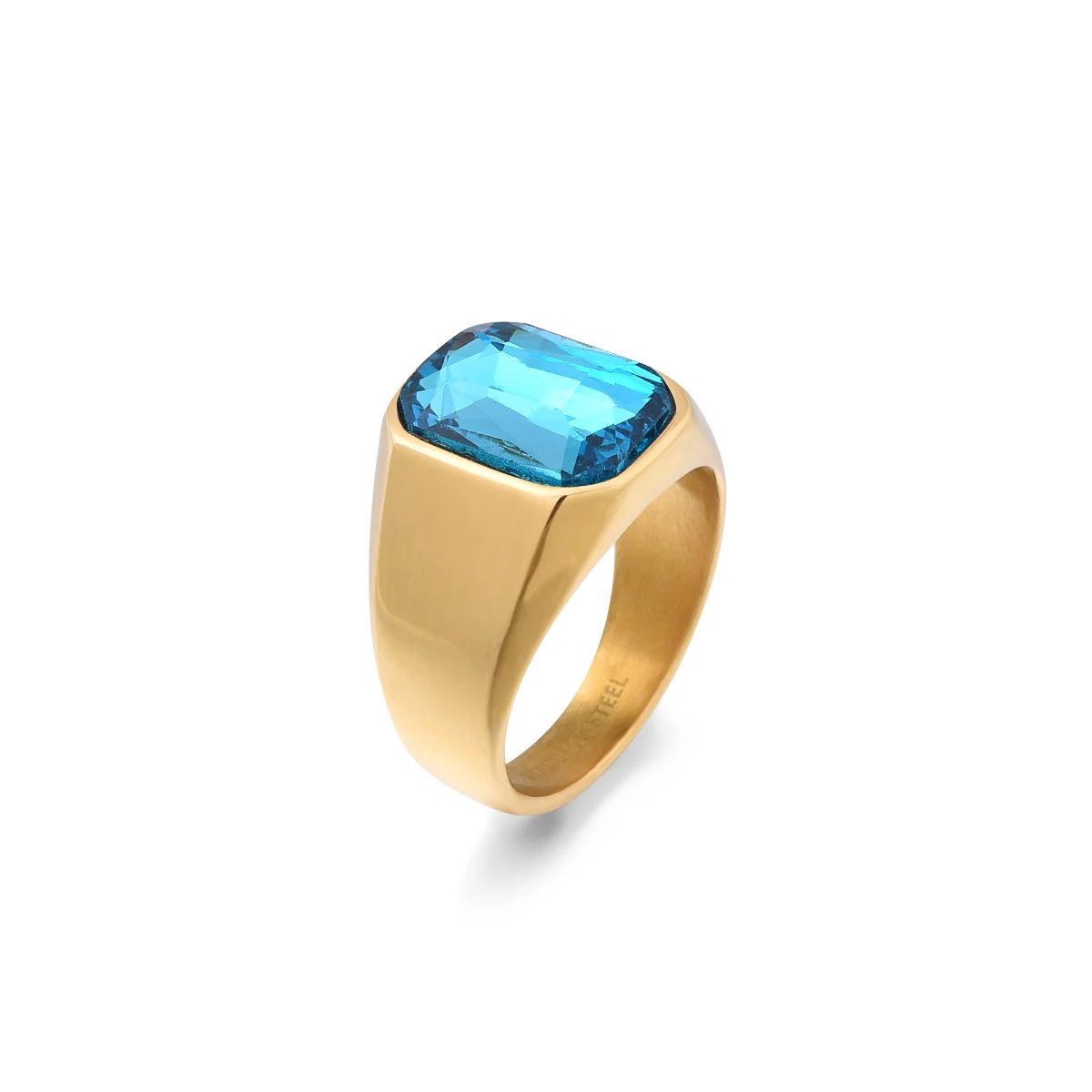 Men's/Women 316LStainless Steel  Onyx Gilded Gem Style Rings Classic Fashion Trend Jewelry Eco-Friendly Material