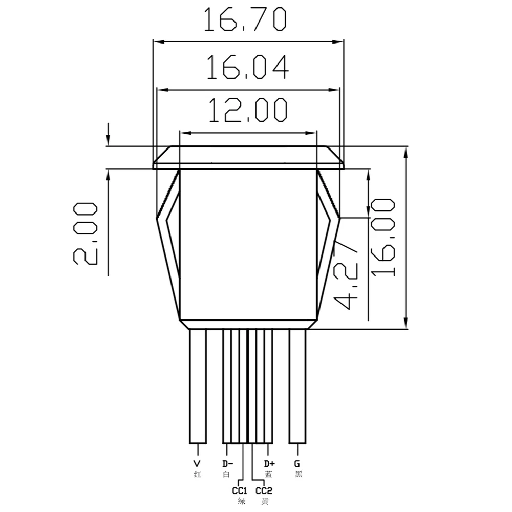 2Pin 4Pin 6Pin USB 2.0 Female Power Jack 2P 4P 6P USB2.0 Charging Port Connector Data Interface with Cable USB Charger Socket