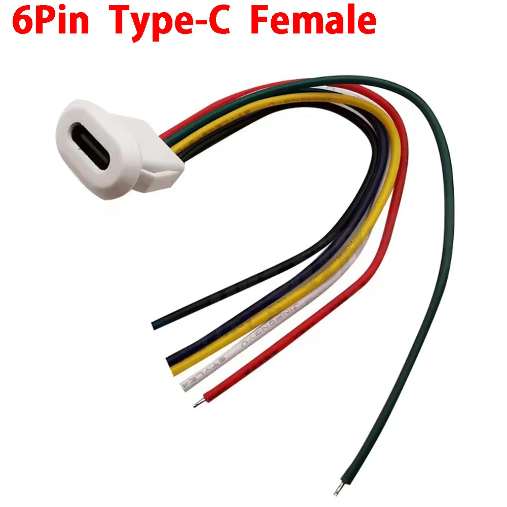 2Pin 4Pin 6Pin USB 2.0 Female Power Jack 2P 4P 6P USB2.0 Charging Port Connector Data Interface with Cable USB Charger Socket