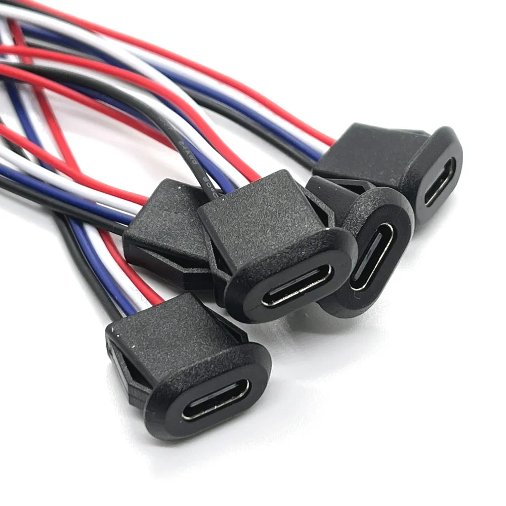 2Pin 4Pin 6Pin USB 2.0 Female Power Jack 2P 4P 6P USB2.0 Charging Port Connector Data Interface with Cable USB Charger Socket
