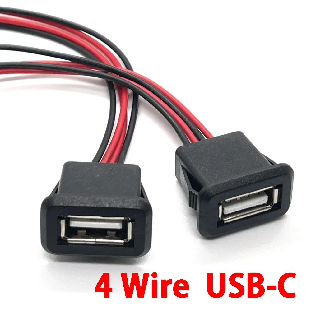 2Pin 4Pin 6Pin USB 2.0 Female Power Jack 2P 4P 6P USB2.0 Charging Port Connector Data Interface with Cable USB Charger Socket