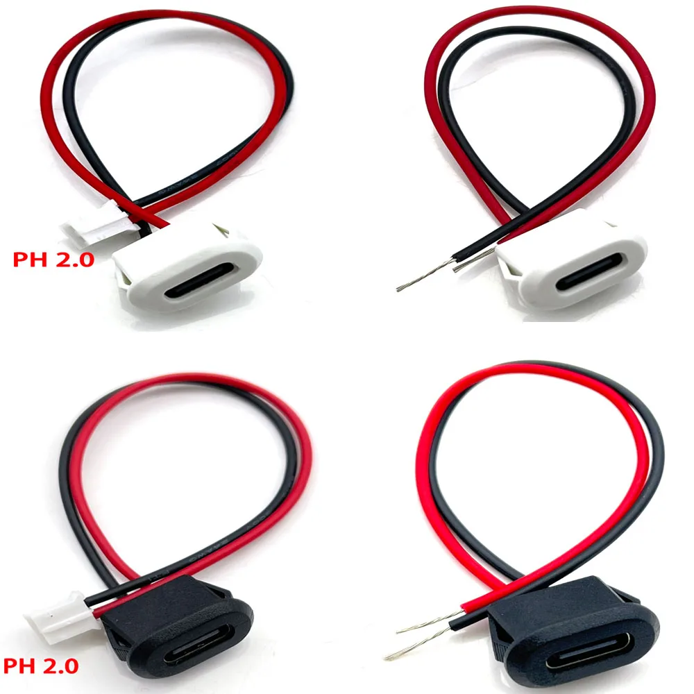 2Pin 4Pin 6Pin USB 2.0 Female Power Jack 2P 4P 6P USB2.0 Charging Port Connector Data Interface with Cable USB Charger Socket