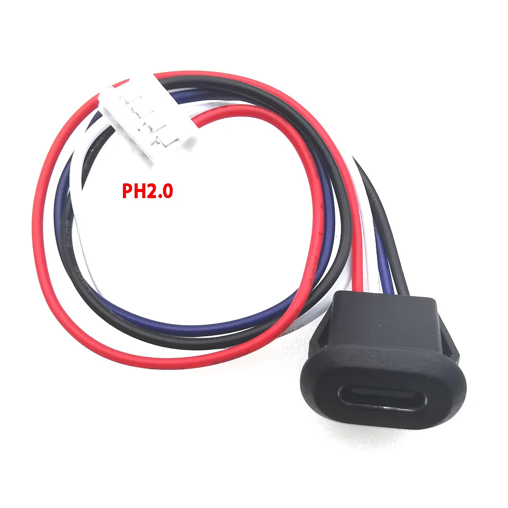 2Pin 4Pin 6Pin USB 2.0 Female Power Jack 2P 4P 6P USB2.0 Charging Port Connector Data Interface with Cable USB Charger Socket