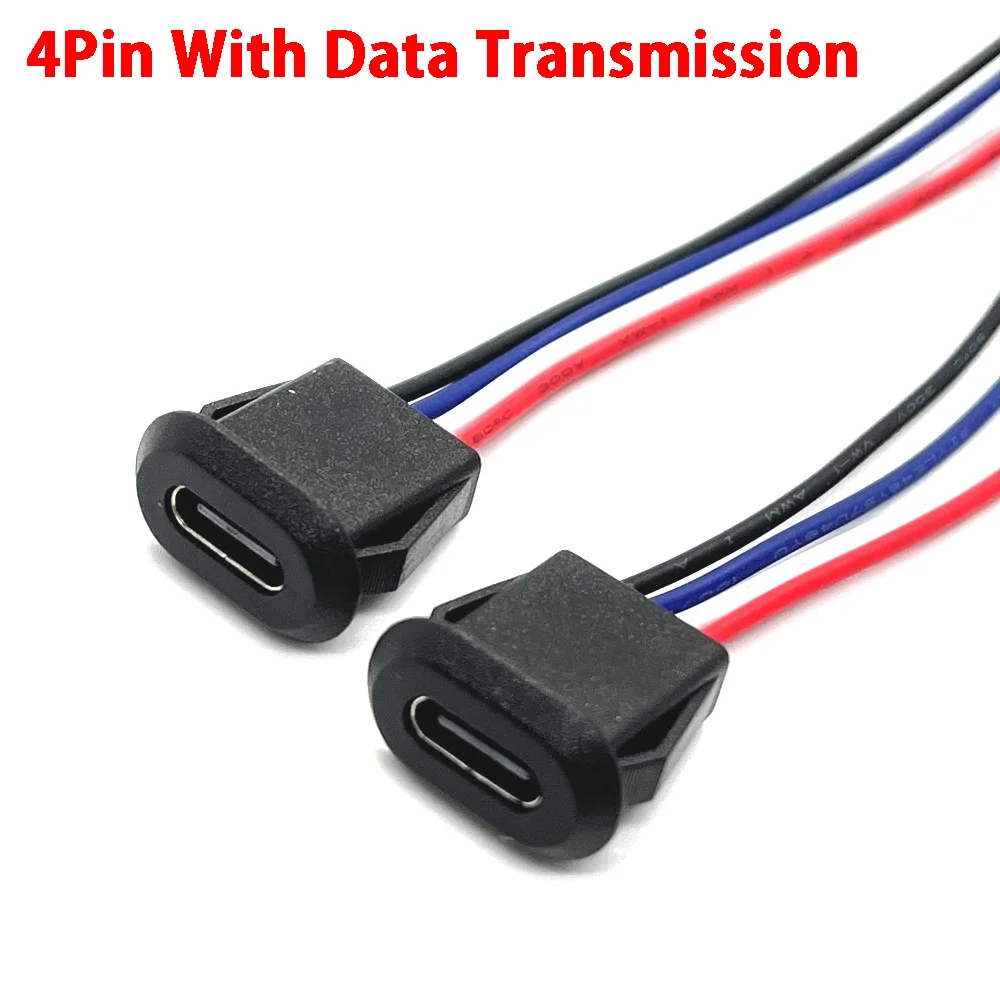 2Pin 4Pin 6Pin USB 2.0 Female Power Jack 2P 4P 6P USB2.0 Charging Port Connector Data Interface with Cable USB Charger Socket