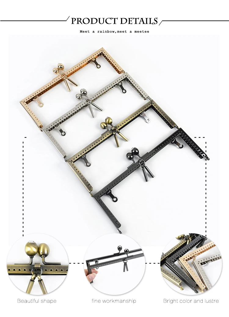 1/2Pcs Deepeel 20.5cm Square Bags Handle Handbag Sewing Brackets Purse Frame Metal Clasp DIY Bag Handles Sew Hardware Accessory