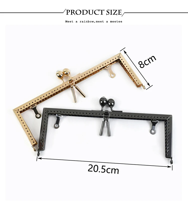 1/2Pcs Deepeel 20.5cm Square Bags Handle Handbag Sewing Brackets Purse Frame Metal Clasp DIY Bag Handles Sew Hardware Accessory
