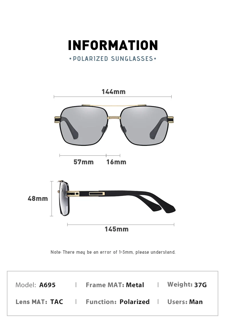 CoolPandas High Quality Sunglasses Polarized Men Women Photochromic UV400 Protection Driving Sun Glasses Unisex Chameleon Lens