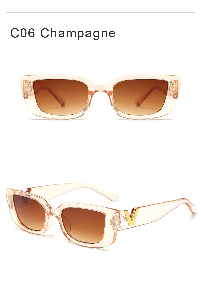 Fashion Rectangle Sunglasses Women Luxury Brand Vintage Small Frame Sun Glasses Ladies Classic Black Square Eyeglasses Oculos