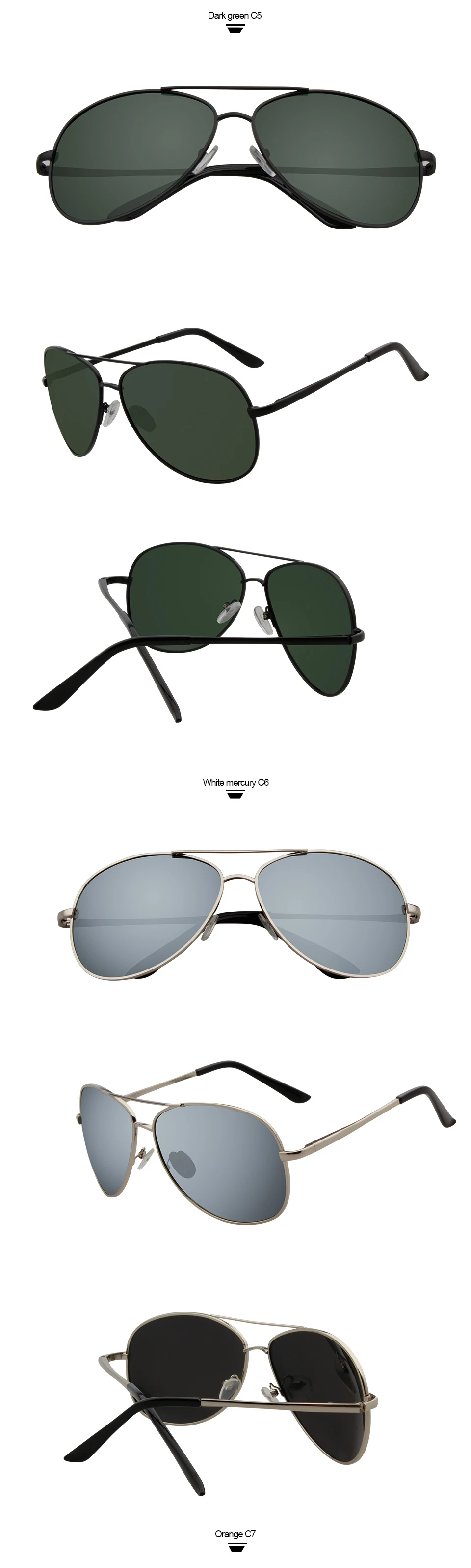 2026 Classic Pilot Sunglasses Men Polarized Driving Sun Glasses UV400 Fashion Fishing Eyewear Film Shades Male Goggle A103