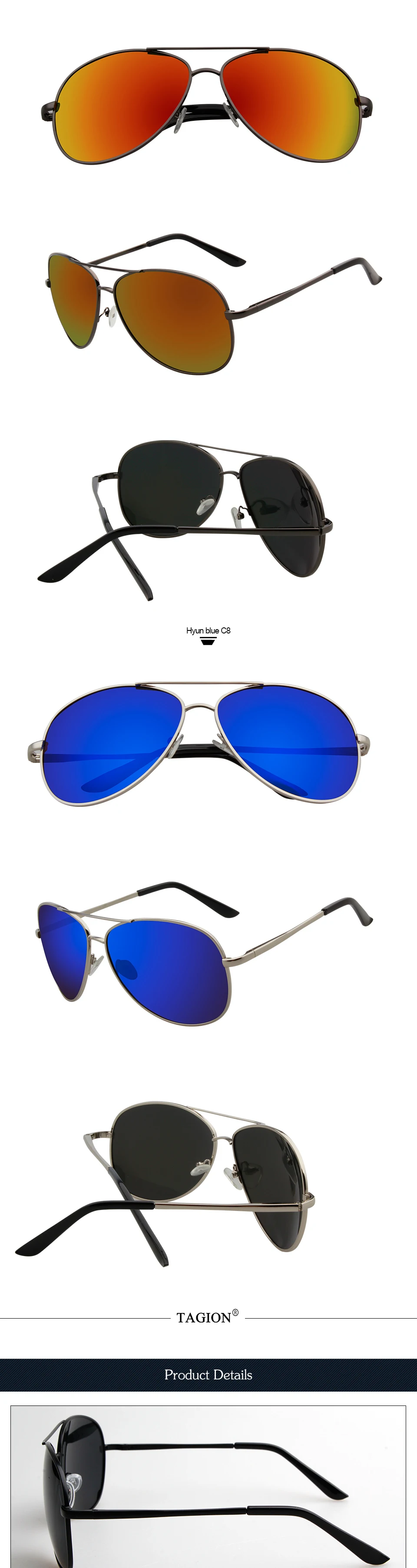 2026 Classic Pilot Sunglasses Men Polarized Driving Sun Glasses UV400 Fashion Fishing Eyewear Film Shades Male Goggle A103