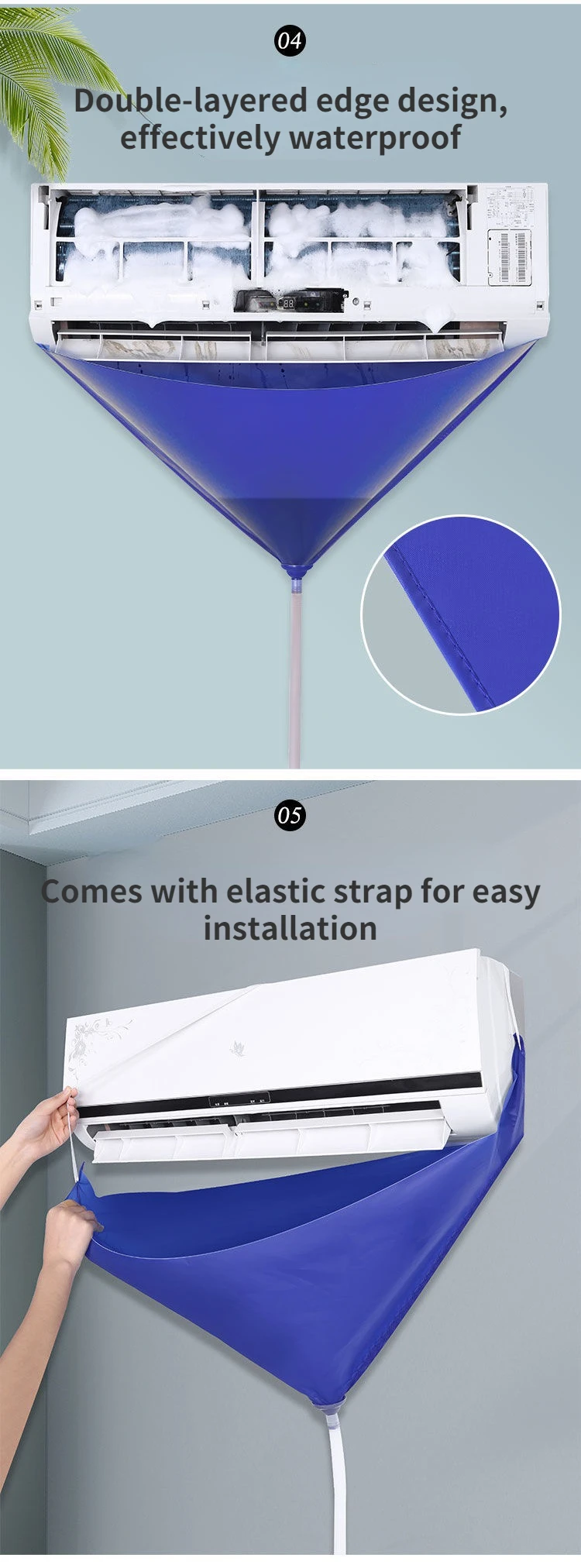 1/3/8pcs Air Conditioner Cleaning Bag Waterproof Drain for Washing Conditioning Water drain-pipe Ac Cleaning Kit Aircon Cleaner