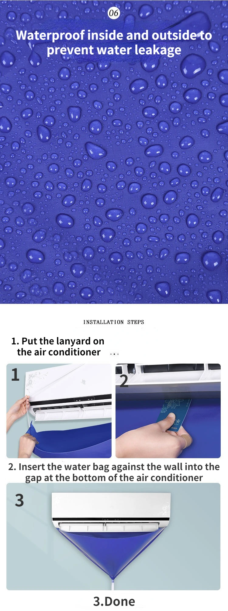 1/3/8pcs Air Conditioner Cleaning Bag Waterproof Drain for Washing Conditioning Water drain-pipe Ac Cleaning Kit Aircon Cleaner