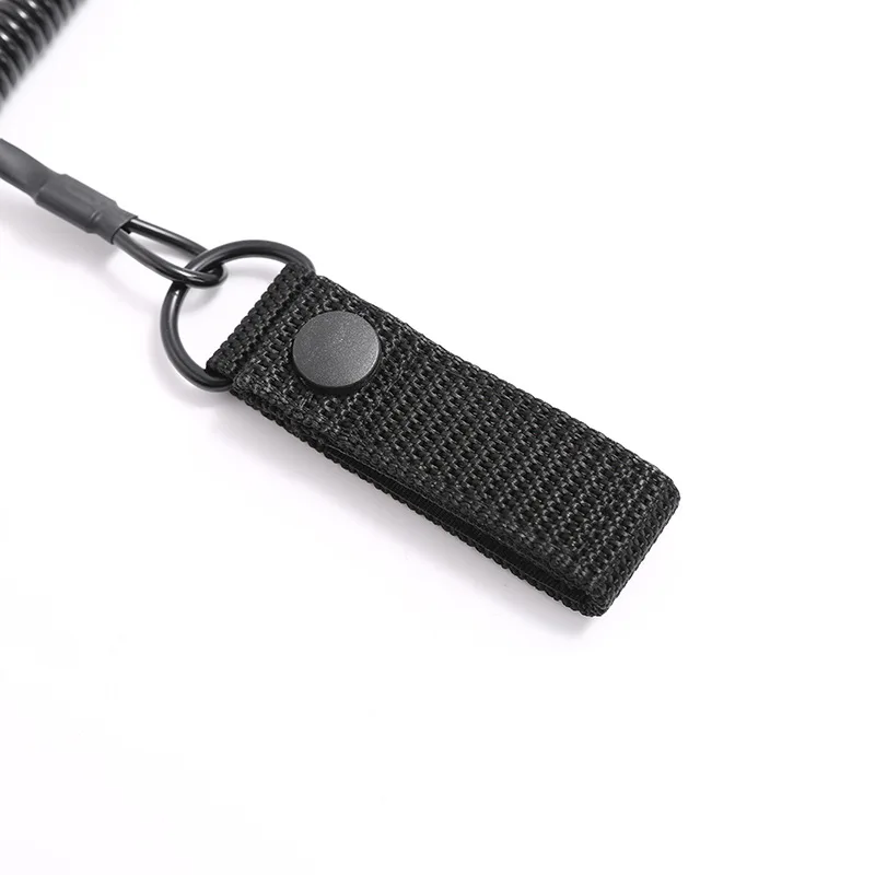 Elastic Lanyard Rope Tactical Anti-lost Military Spring Safety Strap Gun Rope For Key Ring Chain Flashlight Hunting Accessories